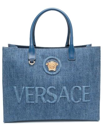 Versace Borsa tote Medusa denim - Nero
