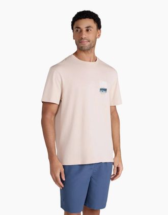 Mountain Warehouse Mens Mountain Warehouse Mens Chase Graphic Relaxed Fit T-Shirt - Cream - Size: 36