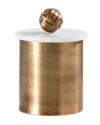 Torre & Tagus Tomar Antique Brass Ribbed Canister Medium