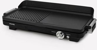 H.Koenig GRX330 - Griglia a doppia zona - 50x25cm - 1800W - Rivestimento antiaderente - Funzione turbo zona grill - Termostato regolabile - Hkoenig