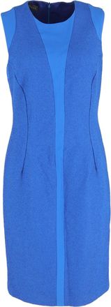 Versace Panelled Knee Length Dress in Blue Polyester