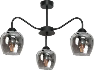 OEM L&aacute;mpara De Techo Colgante, Negra, Pantalla De Cristal, Grafito, 15-232 Indi Gris