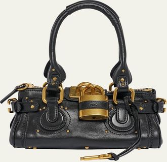 Chlo&eacute; Small Paddington Padlock Shoulder Bag in Leather