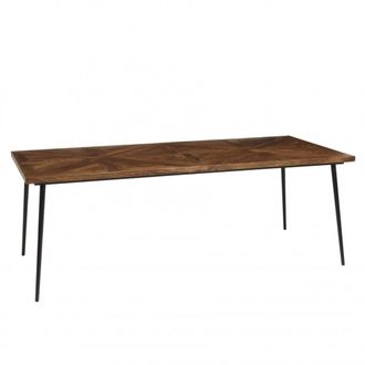 Macabane Mesa de comedor rectangular de madera reciclada de 220x100 cm