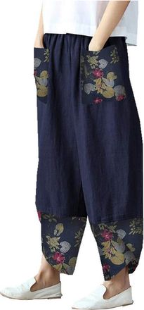 Generic Womens Viscose Trousers, Long Summer Trousers, Capris Crop Trousers, Leg Trousers, Summer Trousers, Loose Long Trousers with Pockets, Hippie Harem Tro