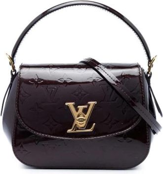 Louis Vuitton Tweedehands leren Louis Vuitton tassen - Dames - Vintage Handtas - Paars - ONE Size - Vintage
