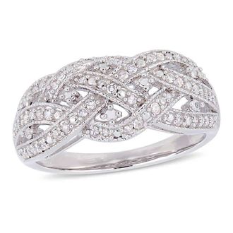 Amour 1/4 CT TW Diamond Entwined Ring In Sterling Silver