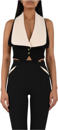 Elisabetta Franchi Shirts - Dames - Bodywarmers - Veelkleurig - L - Leer - Jassen