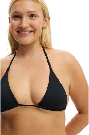 Cotton On Womens String Triangle Bikini Top in Black at Nordstrom, Size X-Large
