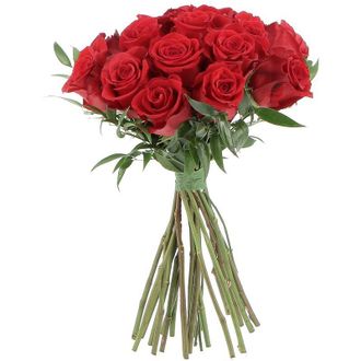 Kentis Bouquet di 18 Rose Rosse a Stelo lungo 50 cm