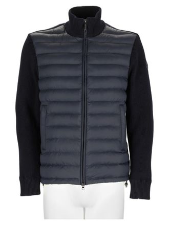 Colmar Blue Quilted Contrasting Knit Padded Jacket