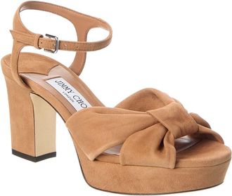 Jimmy Choo London Heloise 80 Suede Platform Sandal