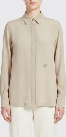 Max Mara Camicia in pura seta con abbottonatura a scomparsa