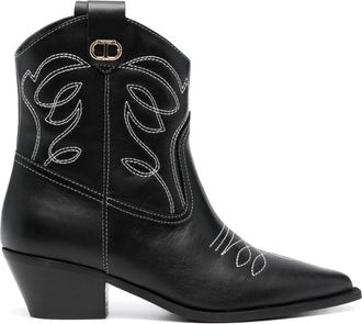 Twin-Set 50mm leather Texas boots - women - Leather - 38 - Black