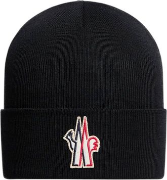 Moncler Black Logo Beanie Cap