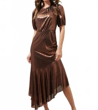 Sugarlips Asymmetrical Maxi Dress In Copper