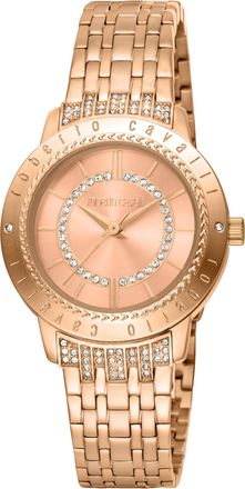 Roberto Cavalli Womens Glam Stainless Steel Rose Gold Quartz Watch
