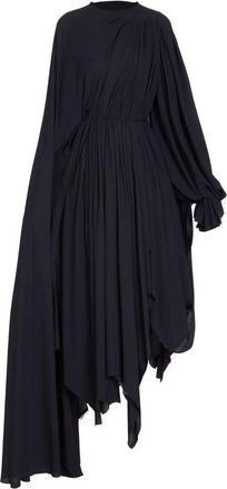 Balenciaga Asymmetrische Cape Jurk - Dames - Casual kleedjes - Zwart - 2XS - Kleedjes