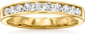 Ross-Simons Channel-Set Diamond Wedding Band in 14kt Yellow Gold