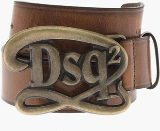 Dsquared2 Leather Belt with Logo Buckle 40mm size 105