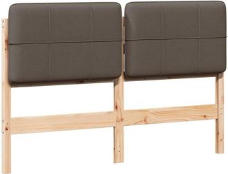 vidaXL Upholstered Headboard Brown and Taupe 120 cm Solid Pine Wood vidaXL