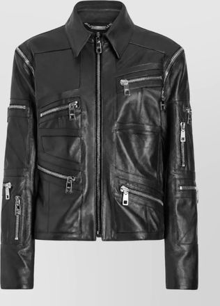 Dolce & Gabbana lambskin asymmetric leather jacket