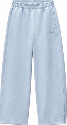 Alexander Wang Grey Crystal Logo Elasticated Cotton Pants