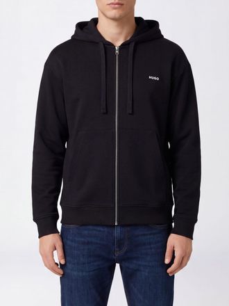 HUGO BOSS Cotton Zip-Up Hoodie with Embroidered Logo