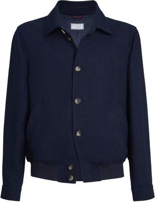 Brunello Cucinelli Hopsack outerwear jacket in Navy Blue at Nordstrom, Size 56 It