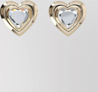 Self Portrait crystal heart earrings
