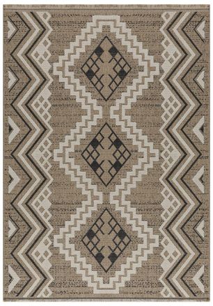 Nazar Rugs Alfombra interior/exterior aspecto yute negra &eacute;tnicos-160x230