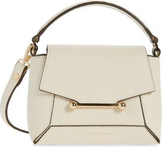 Strathberry Nano Mosaic Grained Leather Top Handle Bag in Vanilla at Nordstrom