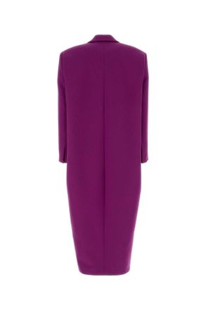 Balenciaga Womens Purple Gabardine Coat Violet T-Shirt T-shirts And Polos