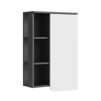 Vicco Armario De Ba&ntilde;o Karen, Antracita/blanco, 50 X 75 Cm Con Puerta Y Compartimentos Abiertos