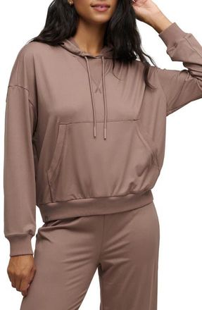Barefoot Dreams Butterchic Crop Hoodie in Sable at Nordstrom, Size X-Small