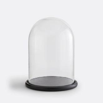 La Redoute Interieurs Stolp in glas met zwarte sokkel H32 cm, Campa