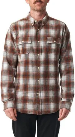 Ezekiel Aldean Plaid Brushed Cotton Button-Up Shirt in Almond at Nordstrom Rack, Size Xx-Large