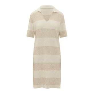 Fabiana Filippi Abito in tweed cotone a righe con paillettes - female - Fabiana Filippi - Knitted Dresses - Yellow - L - Dresses