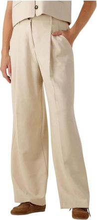 Moss Copenhagen Wijde Broek Michelle Hw Broek - Dames - Wijde Broeken - Beige - XL - Broeken