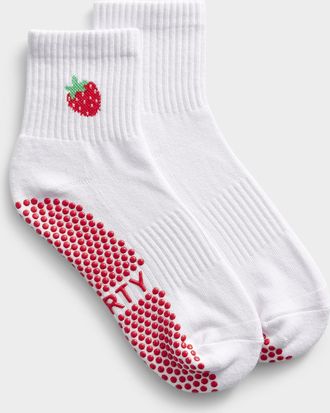 Forty Degrees Womens Strawberry non-slip ankle socks