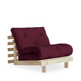 Karup Design Sill&oacute;n cama 90x200cm de madera natural y tejido - Burdeos