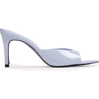 Black Suede Studio Brea 80 Mule in Sky Blue Patent Leather at Nordstrom, Size 38.5