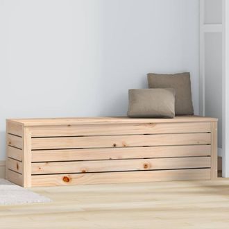 Berkfield Home Storage Box 109x36.5x33 cm Solid Wood Pine in Natural