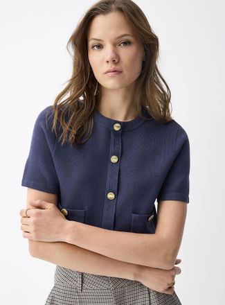 Twik Womens Golden buttons boxy-fit sweater