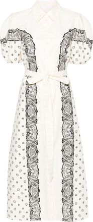 Chloé bandana-print midi shirt dress - women - Cotton - 40 - White