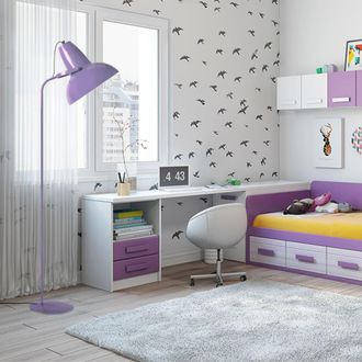 Tosel L&aacute;mpara para leer metal Alt.150cm mauvePantalla: mauve