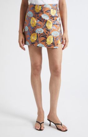 Leset Pam Wrap Miniskirt in Marigold Jacquard at Nordstrom, Size X-Large