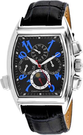 Christian Van Sant Mens Grandeur Black Dial Watch