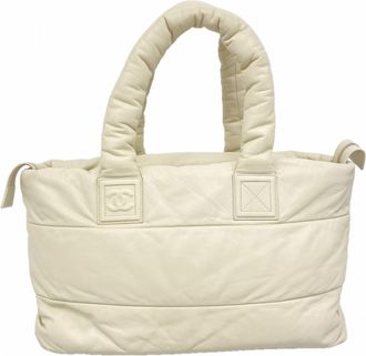 Chanel Ivory Leather Tote Bag (Pre-Owned)