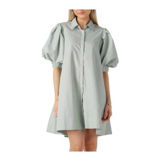 Notre-V Kleedjes, Dames, Groen, M, Groene Mini Jurk Finley Charme